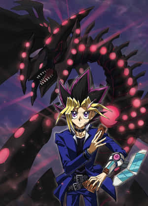 Yugi Muto kutoka Yu-Gi-Oh! akitazama kwa ujasiri — Kindle Picha ya Ukuta