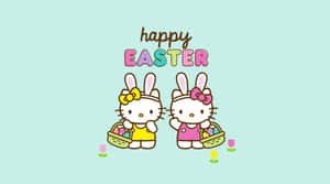 Easter Bunny Mwenye Upendo na Mazingira ya Bahari ya Paskali