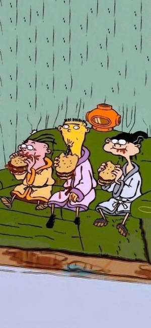 Taswira ya kumbi ya kulala ya Ed Edd N Eddy. — iPhone 16 Pro Picha ya Ukuta