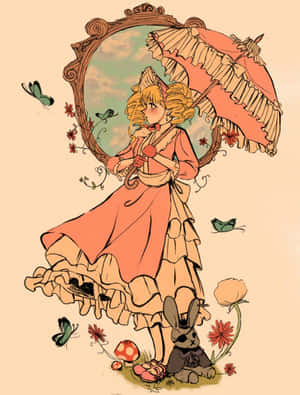 Elizabeth Midford striking a graceful pose in her elegant dress. — iPad 9th Generation Picha ya Ukuta