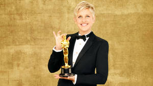 Ellen Degeneres golden Oscar trophy wallpaper — Chromebook Picha ya Ukuta