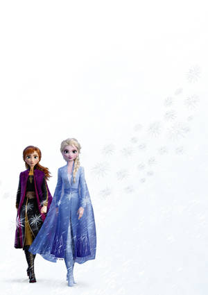 Elsa And Anna White Wallpaper — IQOO Pad5c Picha ya Ukuta