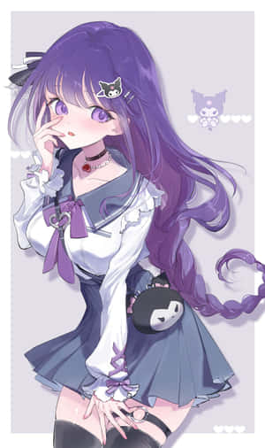 Enchanting Kuromi Fanart in Vibrant Colors — Galaxy Tab A11 Picha ya Ukuta