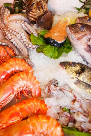 Enjoy a Fresh Seafood Dish — Vivo Pad SE Picha ya Ukuta