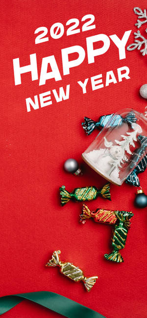 Enthusiastic New Year Celebration 2022 — iPhone 14 Plus Picha ya Ukuta