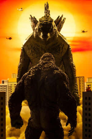 Epic Showdown between Godzilla and Kong — Vivo Pad SE Picha ya Ukuta