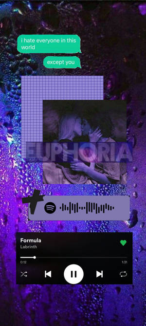 Mwonekano wa ukuta wa Euphoria Kwenye Spotify — iPhone 16 Pro Max Picha ya Ukuta