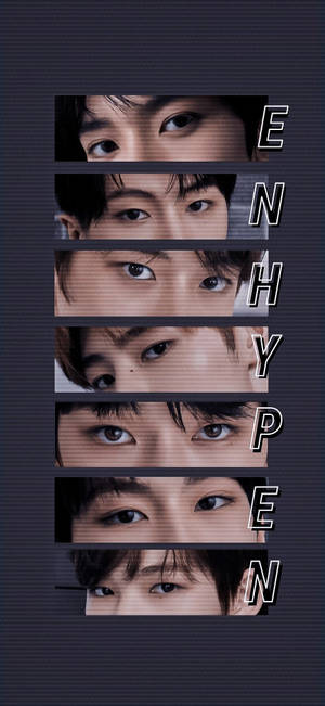Eye Collage Enhypen Aesthetic — iPhone 16 Pro Picha ya Ukuta