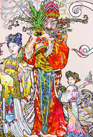 Familia ya Takashi Murakami 4K — Xiaomi Pad Picha ya Ukuta