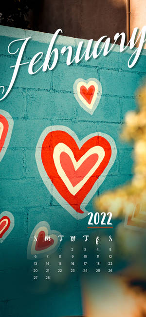 February 2022 Calendar Artwork wallpaper — iPhone 16 Pro Max Picha ya Ukuta