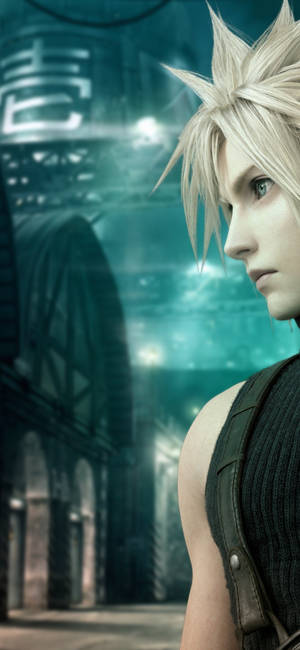Final Fantasy 7 Cloud Side Profile wallpaper — iPhone 16 Pro Picha ya Ukuta