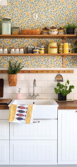 Iphone X Kitchen Background — Galaxy A08 Picha ya Ukuta