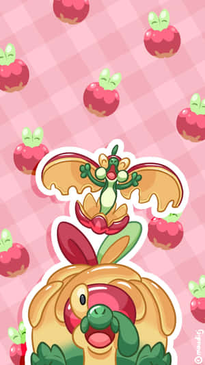 Flapple Juu ya Appletun — Pokemon Telefoni Picha ya Ukuta