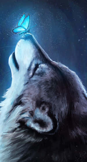 Picha ya Galaxy Wolf — Mbwa mwitu wa galaksi Picha ya Ukuta