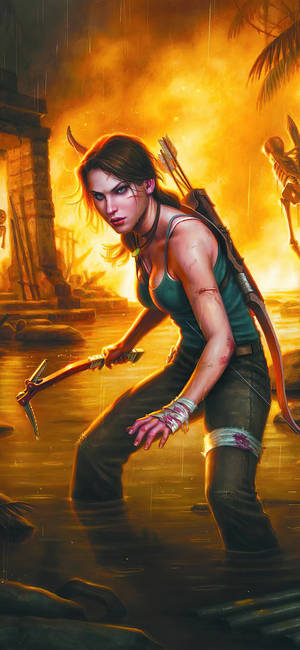 Lara Croft Iphone — iPhone 14 Pro Max Picha ya Ukuta