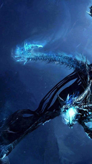 Wallpaper ya skrini ya kifaa ya World of Warcraft ya luminescent dragon.