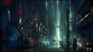 Picha za Anime City — Mji wa anime Picha ya Ukuta