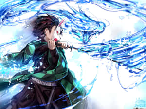 Demon Slayer Ipad — Mshambuliaji wa pepo tanjiro Picha ya Ukuta
