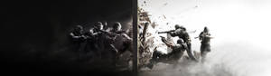 Skrini mbili tom clancy rainbow six siege wallpaper. — 32:9 Picha ya Ukuta
