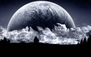 Galaxy Moon Na Shamba Zinakabiliana wallpaper — Galaksi mwezi Picha ya Ukuta