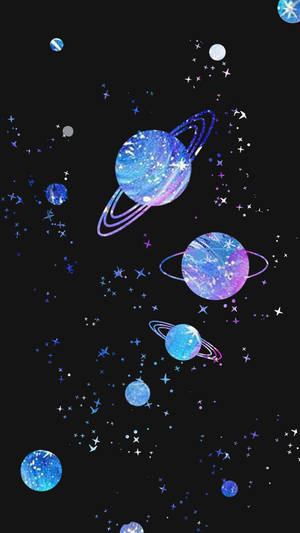 Galaxy na sayari Tumblr aesthetic wallpaper — Aesthetic ya tumblr Picha ya Ukuta