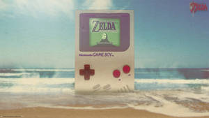 Picha ya mandhari ya Game Boy kubwa ya Nintendo ufukweni