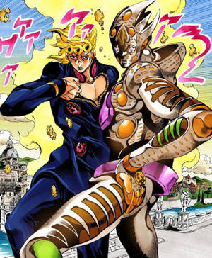 Gold Experience Requiem na Giorno Giovanna HD wallpaper. — Galaxy Z Fold 5 Picha ya Ukuta
