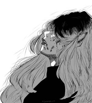 Girl Sketch Sad PFP — Honor Magic V Flip 2 Picha ya Ukuta