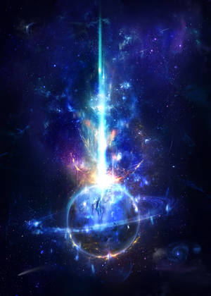 Glowy light saturn wallpaper — Oppo Pad 6 Picha ya Ukuta
