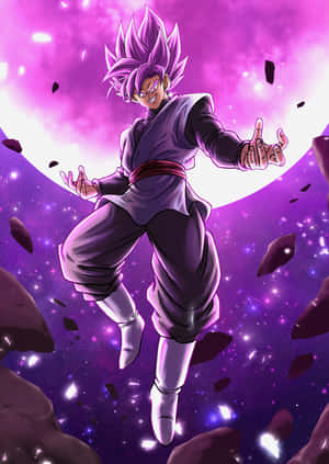Goku Black akijiandaa kupigana katika hali ya Super Saiyan Rosé — iPad Air Picha ya Ukuta