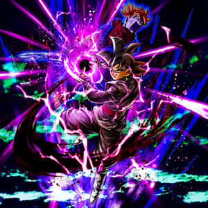 Goku Black Mkali Katika Mwendo wa Kujihami — Goku Mweusi Picha ya Ukuta