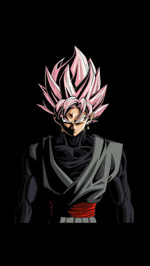 Goku Black Mwenye Mwonekano Mkali Katika Mkao wa Kuvutia — Nyeusi poa Picha ya Ukuta
