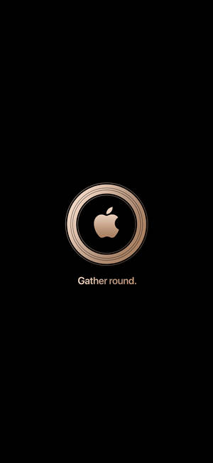 Gold Circle Apple Logo Iphone — iPhone 15 Pro Picha ya Ukuta