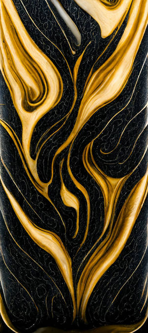 Gold Texture And Black Patterns — 20:9 Picha ya Ukuta