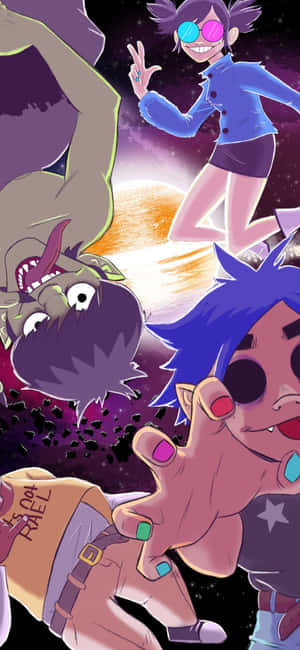 Gorillaz Iphone [wallpaper] — Oppo K13x Picha ya Ukuta