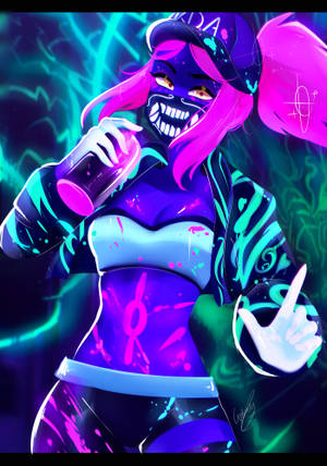 Grafiki ya LoL KDA Akali wallpaper — Oppo Pad 4 Pro Picha ya Ukuta