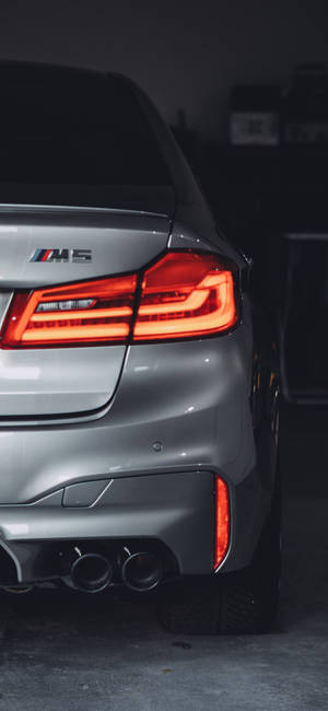Gray BMW M5 Car iPhone — iPhone 12 Picha ya Ukuta