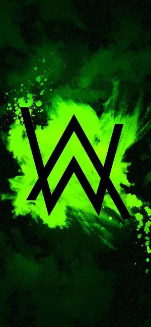 Green Alan Walker logo wallpaper — iPhone 11 Pro Picha ya Ukuta