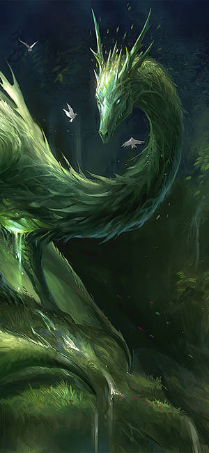 Picha ya ukuta ya Green Dragon Of Nature — iPhone Air Picha ya Ukuta