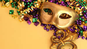 Mardi Gras — Njano pasteli Picha ya Ukuta