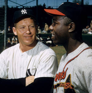 Hank Aaron Na Mickey Mantle — Tecno Phantom Picha ya Ukuta