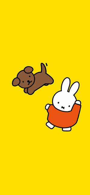 Wallpaper ya Happy Miffy And Snuffy — iPhone 13 Pro Picha ya Ukuta