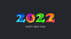 Happy New Year 2022 colorful neon art wallpaper — Studio Display Picha ya Ukuta