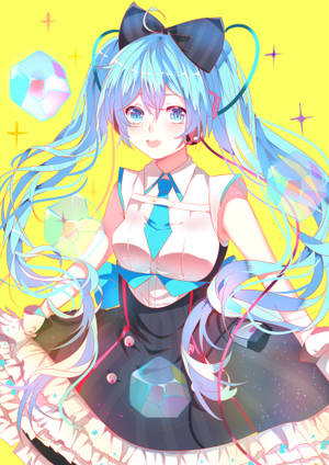 Kazi ya anime HD yenye rangi ya Hatsune Miku wallpaper — Oppo Pad 6 Picha ya Ukuta