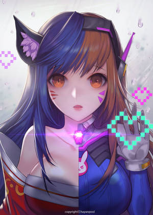 Fan Art DVA Pixel Heart wallpaper — Oppo Pad 6 Picha ya Ukuta