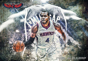 Hawks Paul Millsap sanaa ya grunge wallpaper — Neutral Picha ya Ukuta