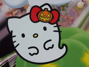 Hello Kitty Halloween Mweupe Mweupe wallpaper — Hello Kitty Halloween Picha ya Ukuta