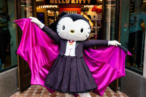 Hello Kitty Halloween ya bat ukubwa wa kweli — Hello Kitty Halloween Picha ya Ukuta