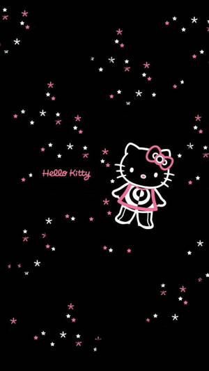 Hello Kitty Nyeusi yenye Nyota — Nyeusi Hello Kitty Picha ya Ukuta