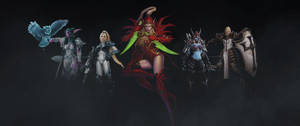 StarCraft heroes and villains teaser cover in Heroes of The Storm video game wallpaper.